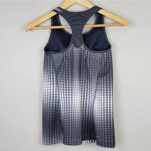 NIKE Dri-Fit Racerback Tank w/ Built-in Bra - Black/Gray (S) - Picture 4 of 13